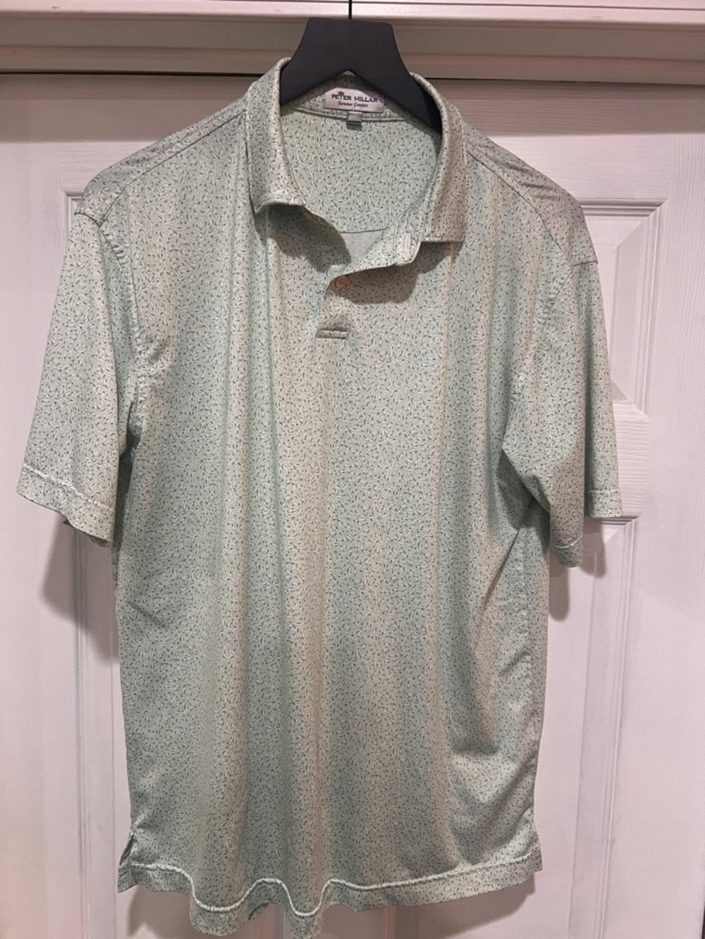 Peter Millar Light Mint Microprint Polo